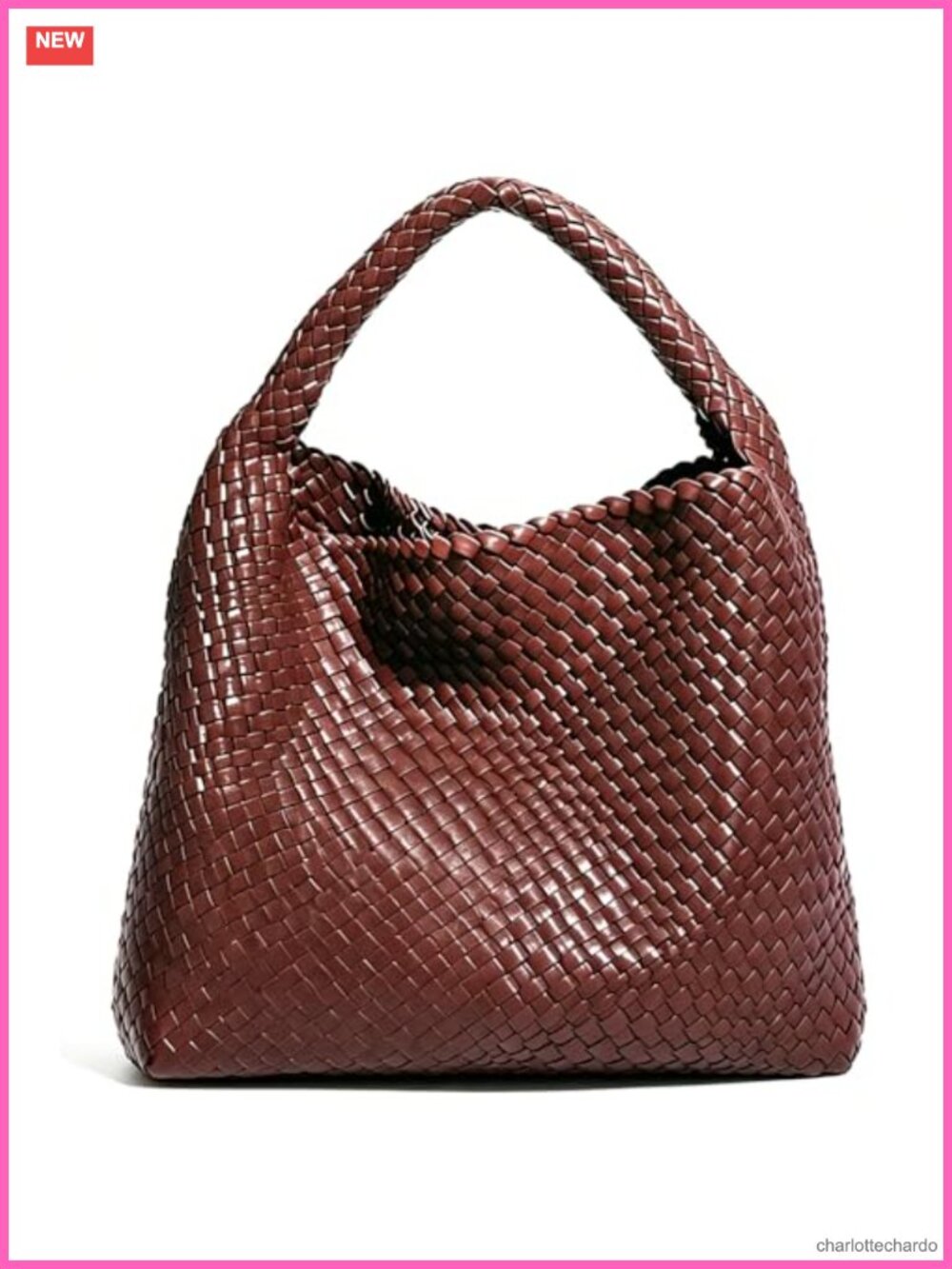 Woven Vegan Leather Tote Bag for Women with Clutch, Handmade Hobo Shoulder Bag,